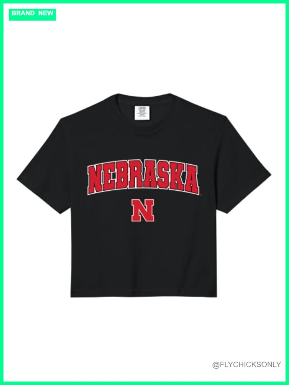 NCAA Nebraska Cornhuskers Crop Top Boxy Fit Tee